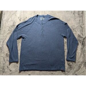 Faherty Henley Long Sleeve Shirt Men's Size XL Blue